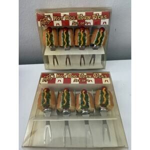 2000 Vintage Boston Warehouse Trading Corp BBQ Hot Dog Corn Picks 2 Sets Of 4
